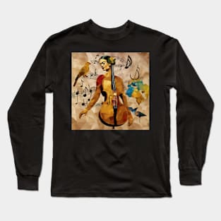 Abstract Image Of A Female With A Body Of A Violin Long Sleeve T-Shirt